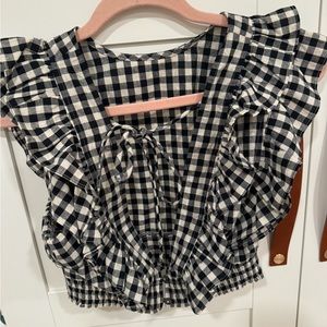 The impeccable pig top black white gingham
